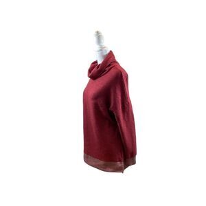 Ladies Green Envelope Brand‎ Heather Red Turtle Neck Sweatshirt Size Medium